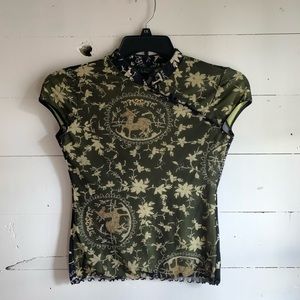 VINTAGE Late 90s Rave Dharma Renaissance Mesh Top